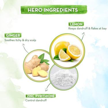 Mamaearth Lemon Anti-Dandruff Shampoo with Lemon & Ginger for Itchy & Flaky Scalp | Reduces Up to 100% Dandruff | Soothes Itchiness | For Men & Women | 250 ml